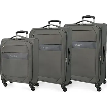JOUMMA BAGS Sada textilních cestovních kufrů ROLL ROAD ROYCE Grey / Šedá, 55-66-76cm, 5019422