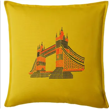 Polštář Tower bridge symboly - Polštář 50x50 - 50x50 - Pouze potah ( Žlutá )