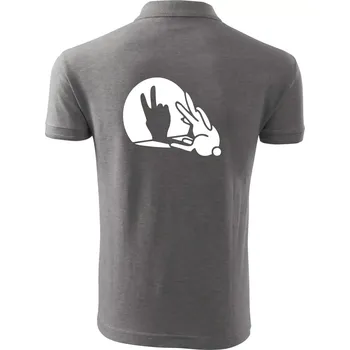 Pánská košile Zajíc stín mír - Polokošile pánská Pique Polo 203 - 4XL ( Tmavě šedý melír )