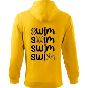 Pánská mikina Swim nápis - Mikina s kapucí na zip trendy zipper - 2XL ( Žlutá )