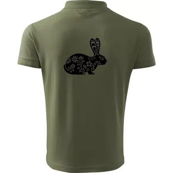 Pánská košile Zajíc květy - Polokošile pánská Pique Polo 203 - XL ( Khaki )