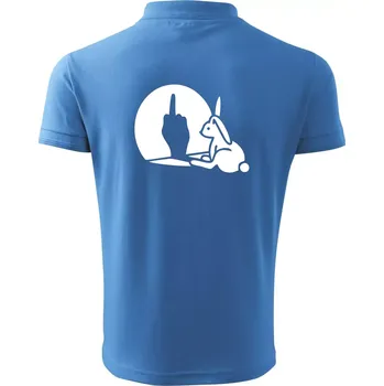 Pánská košile Zajíc stín fuck - Polokošile pánská Pique Polo 203 - XL ( Azurově modrá )