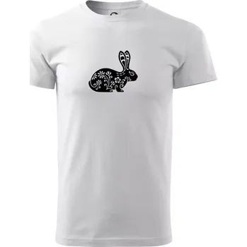 Pánské tričko Zajíc květy - Triko extra velké (5-8XL) - 5XL ( Bílá )