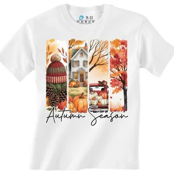 Chlapecké tričko Dětské tričko Podzimní sezóna Autumn Season (Barva: Bílá)