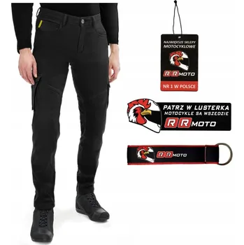 Moto kalhoty Džíny motocyklové kalhoty bojovky VORG REVO BLACK černé + DÁRKY ZDARMA