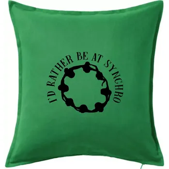 Polštář I'd Rather Be At Synchro - Polštář 50x50 - 50x50 - Včetně výplně ( Středně zelená )