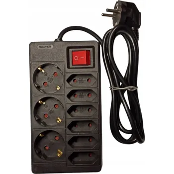 Napájecí kabel TRONIC Prodlužovací Kabel přepěťová ochrana 1,4 m SCHUKO ČERNÁ (38/E-517)