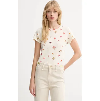 Bavlněné tričko Rag & Bone RE6E25FT3SW béžová 01X, vel. S