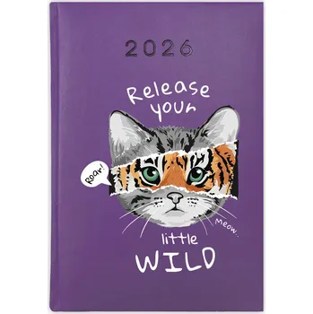 Kalendář Knižní kalendář 2026 A5 FunnyCase fialový