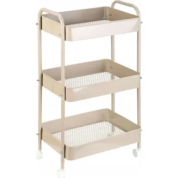 regál Kovový regál vozík na kolečkách police skříňka 3 úrovně