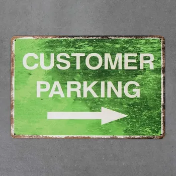 Obraz Dekorativní kovová cedule CUSTOMER PARKING 1