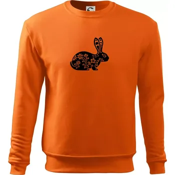 Pánská mikina Zajíc květy - Mikina Essential pánská - 2XL ( Oranžová )
