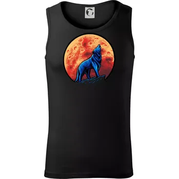 Vlk vyjící na skále - Tílko pánské Core - 2XL ( Černá )