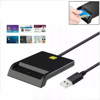 Čtečka paměťových karet INTELIGENTNÍ ČTEČKA ČIPOVÝCH KARET ID SIM KARTA USB 2.0, PŘIPOJTE A POUŽÍVEJTE