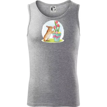 Velikonoční zajíček tulipány - Tílko pánské Core - 2XL ( Tmavě šedý melír )