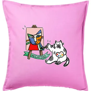 Polštář Picatsso - Polštář 50x50 - 50x50 - Pouze potah ( Růžová )