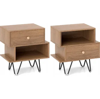 Konferenční stolek Sada 2 ks Noční stolek a konferenční stolek ve stylu poloviny století