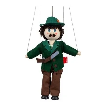 plyšák Myslivec 20 cm, dřevěná loutka