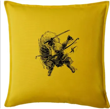 Polštář Skica ninja veverka - Polštář 50x50 - 50x50 - Pouze potah ( Žlutá )