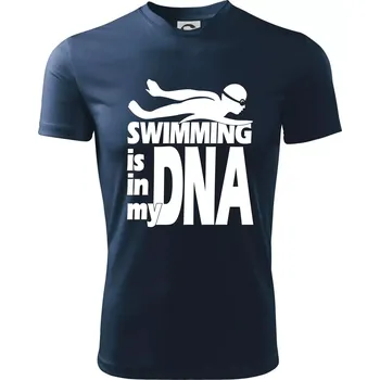 Chlapecké tričko Swimming is in my DNA - Dětské triko sportovní (dresovina) - 158 cm/12 let ( Námořní modrá (velmi tmavá - téměř černá) )