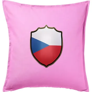 Polštář Česká vlajka erb - Polštář 50x50 - 50x50 - Včetně výplně ( Růžová )