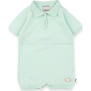 Kojenecký overall Lehký merino overal s krátkým rukávem Noa "Mint" Lillelam VELIKOST: 92/2 roky