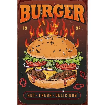 Obraz Plechová cedule Burger