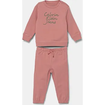 Kojenecká souprava Bavlněná tepláková souprava pro miminka Calvin Klein Jeans IN0IN00288.G.PPYA růžová 30X, vel. 80