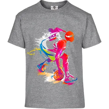 Pánské tričko Tričko Basketbalista Druh: Dětské, Barva: Šedá, Velikost: 158-XL