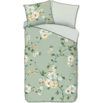 Povlečení Zelené povlečení na jednolůžko/prodloužené z bavlněného saténu 140x220 cm Sizena – Descanso ID_1808350