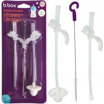 B.box 2 Náhradní brčka/slámky do láhve na pití + čistič a závažíčko