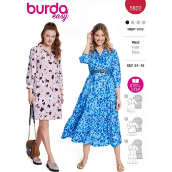 Nit Tištěný střih košilové šaty, nabírané šaty