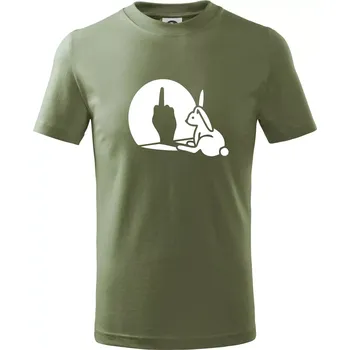 Zajíc stín fuck - Tričko dětské bavlněné - 158 cm/12 let ( Khaki )