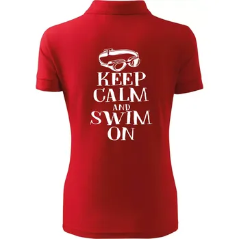 Pánská košile Keep calm and swim on - Polokošile dámská Pique Polo - 2XL ( Červená )