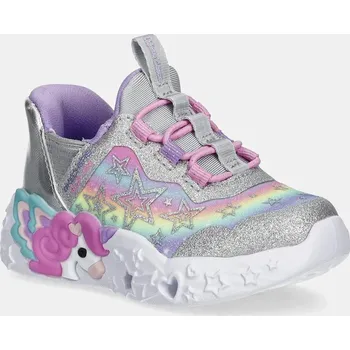 Chlapecké tenisky Dětské tenisky Skechers UNICORN CHARMER-LIL STARLITE 302297N stříbrná SLV, EUR 21