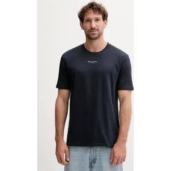 Pánské tričko Bavlněné tričko Marc O'Polo pánské, tmavomodrá barva, s potiskem, B21201251382 59X, vel. S