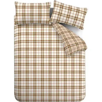 Povlečení Oranžové/světle hnědé povlečení na jednolůžko 135x200 cm Kelso Check – Catherine Lansfield ID_1800209