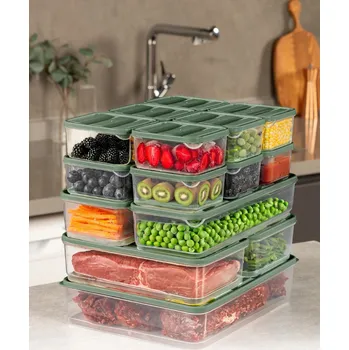 Sklenice Sada 17 ks potravinových boxů ILLIE zelená