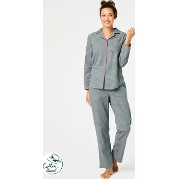 Dámské pyžamo Key Vzorované dámské bavlněné pyžamo LNS 429 B25 dł/r S-XL rozpinana damska Velikost: M, Barva: vzory