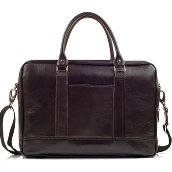 Solier ABERDEEN SL02 Elegantní kožená pánská taška na notebook hnědá