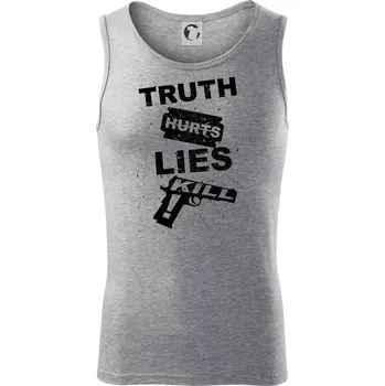 Truth Hurts lies kill - Tílko pánské Core - XL ( Tmavě šedý melír )