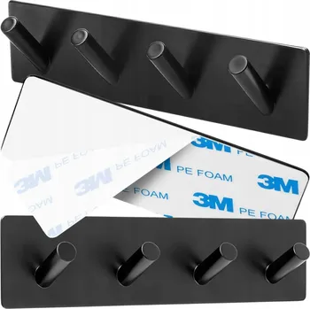 Věšák Samolepicí háček Kanza černý