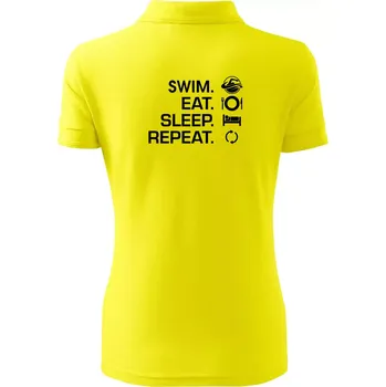 Eat sleep swim - Polokošile dámská Pique Polo - XS ( Citrónová )