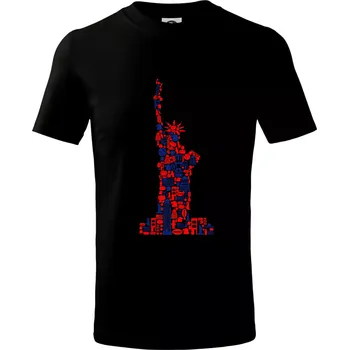 Chlapecké tričko Socha svobody - New york ikony - Tričko dětské bavlněné - 98 cm / 2 roky ( Černá )