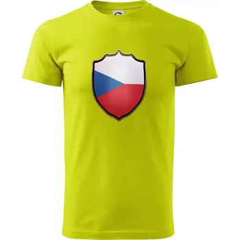 Pánské tričko Česká vlajka erb - Klasické pánské triko vyšší gramáže - S ( Limetková )