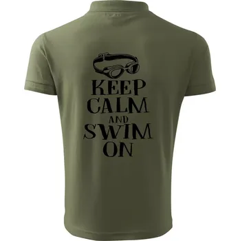 Pánská košile Keep calm and swim on - Polokošile pánská Pique Polo 203 - M ( Khaki )