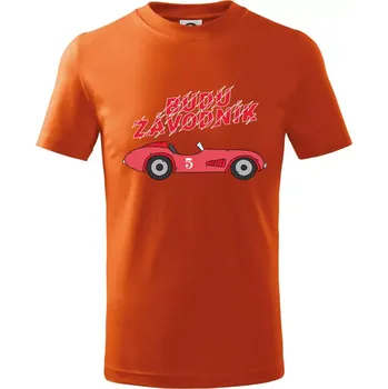 Chlapecké tričko Budu závodník červené staré auto - Tričko dětské bavlněné - 158 cm/12 let ( Oranžová )