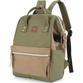 Módní doplněk Voděodolný batoh na notebook Himawari s USB portem Barva: zelená / hnědá