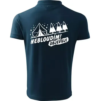 Pánská košile Nebloudím, objevuji - hory - Polokošile pánská Pique Polo 203 - M ( Námořní modrá (velmi tmavá - téměř černá) )