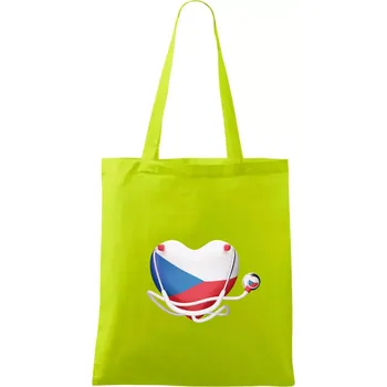 Nákupní taška Český doktor logo - Taška bavlněná - 42 x 38 cm ( Limetková )